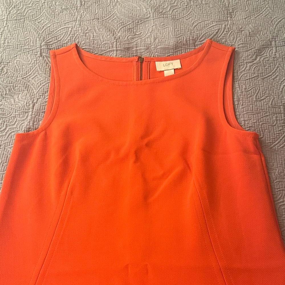 LOFT. Orange short sleeved dress.